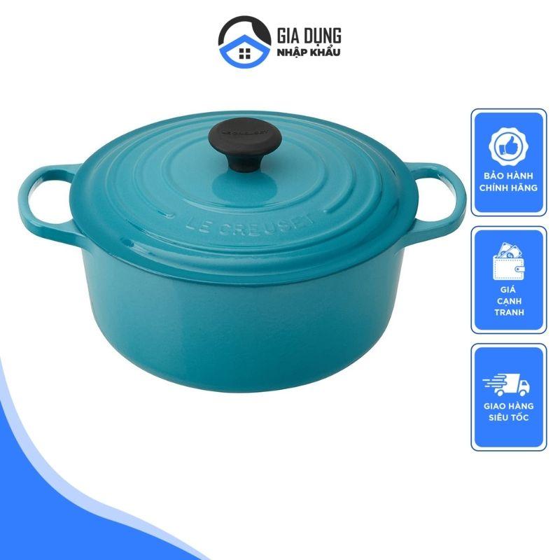 Nồi Gang Xanh Cao Cấp Le Creuset 20cm,, Nồi Gang Đúc Nguyên Khối Cho Mọi Loại Bếp (LINE A), Nhập Pháp