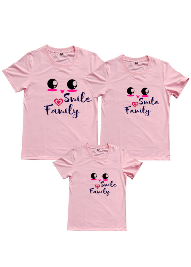 Áo Thun Gia Đình Smile Family Hồng Phấn