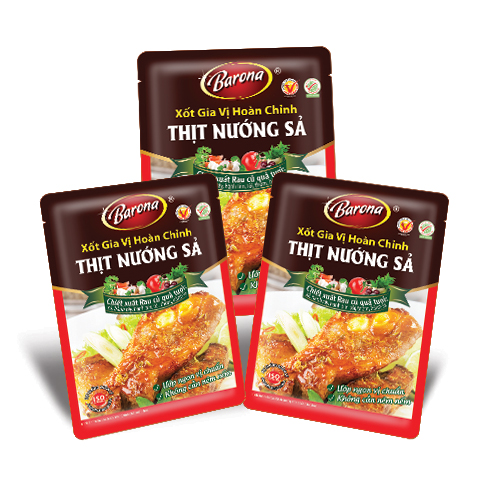 Combo 3 gói Xốt gia vị hoàn chỉnh Barona - Thịt Nướng Sả 80gr