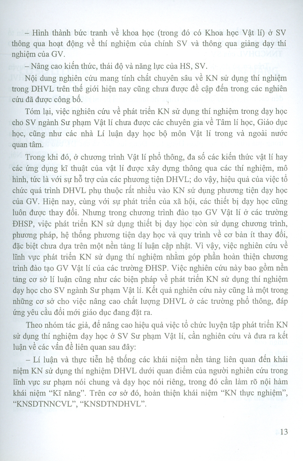 Kĩ Năng Sử Dụng Thí Nghiệm Trong Dạy Học Vật Lí - Lí Luận Và Thực Hành Tổ Chức Luyện Tập, Đánh Giá Trình Độ Phát Triển