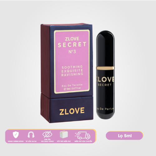Nước hoa vùng kín nữ cao cấp chính hãng Zlove Secret 5ml với hương hoa mê hoặc, quyến rũ, nữ tính