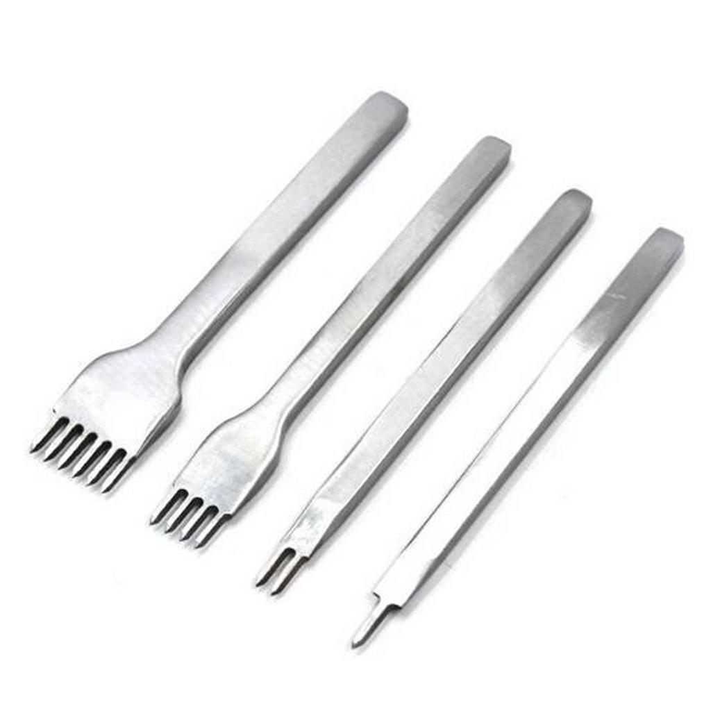3Pcs Leather Craft Tools Diamond Hole Punch Stitching Silver