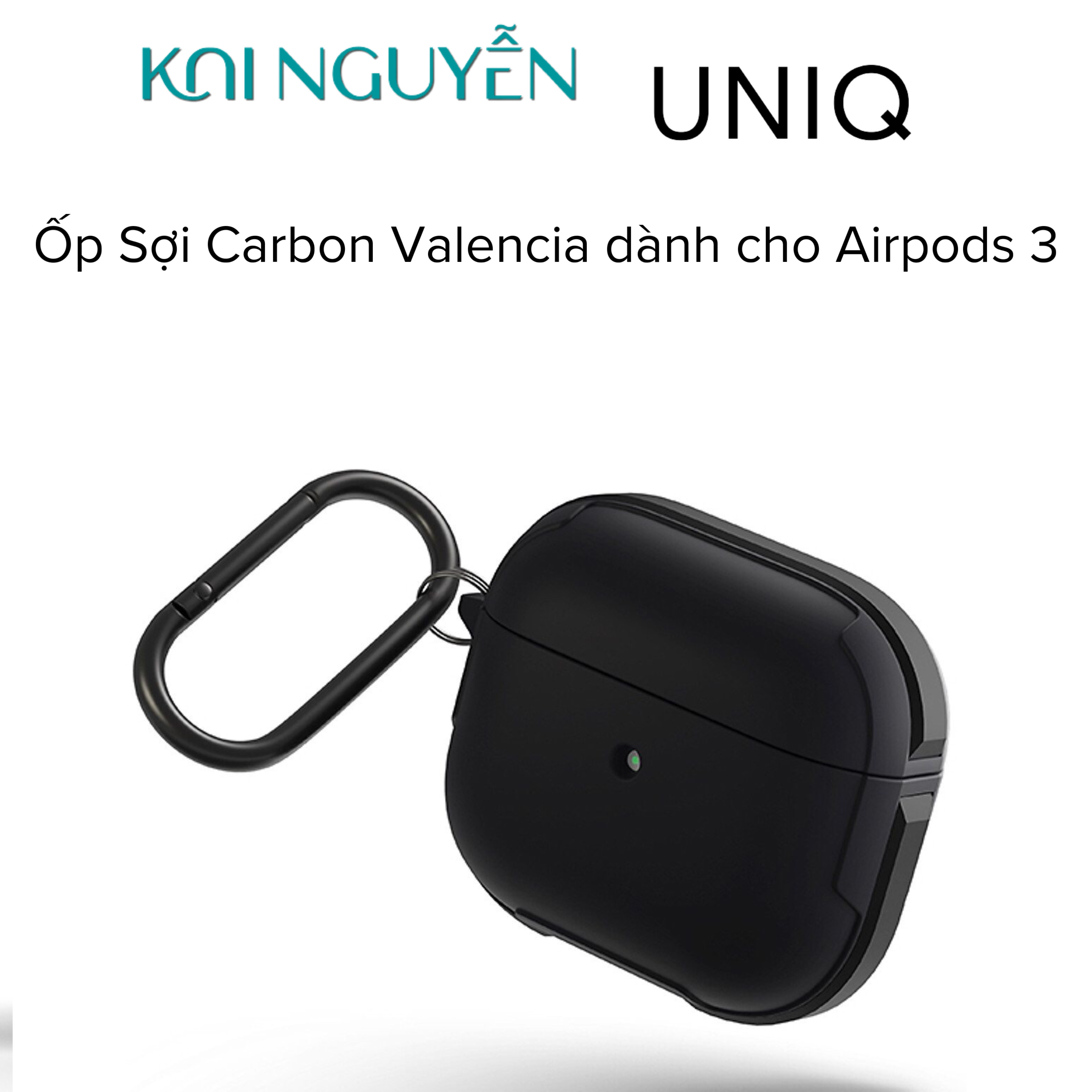 Ốp Case Sợi Carbon Kháng Khuẩn UNIQ Valencia Antimicrobial Dành Cho Airpods 3- Hàng Chính Hãng