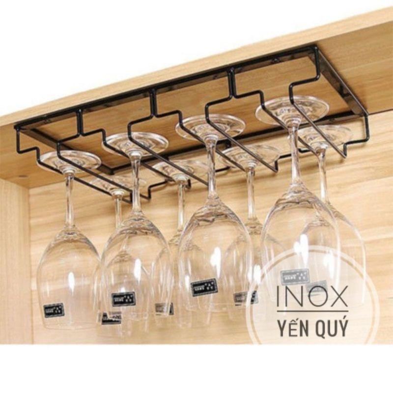 Giá Treo Ly Vang Gắn Tủ Bếp Tiện Lợi màu đen