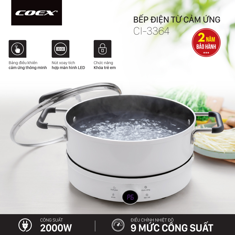 Bếp từ cảm ứng đa năng Coex CI-3364 (kèm lẩu) - Hàng chính hãng