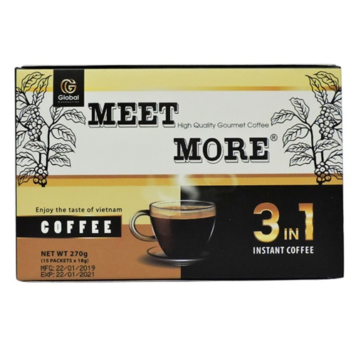 Hộp cà phê hòa tan Coffee 3in1 (18g x 15 gói) – Meet More Coffee