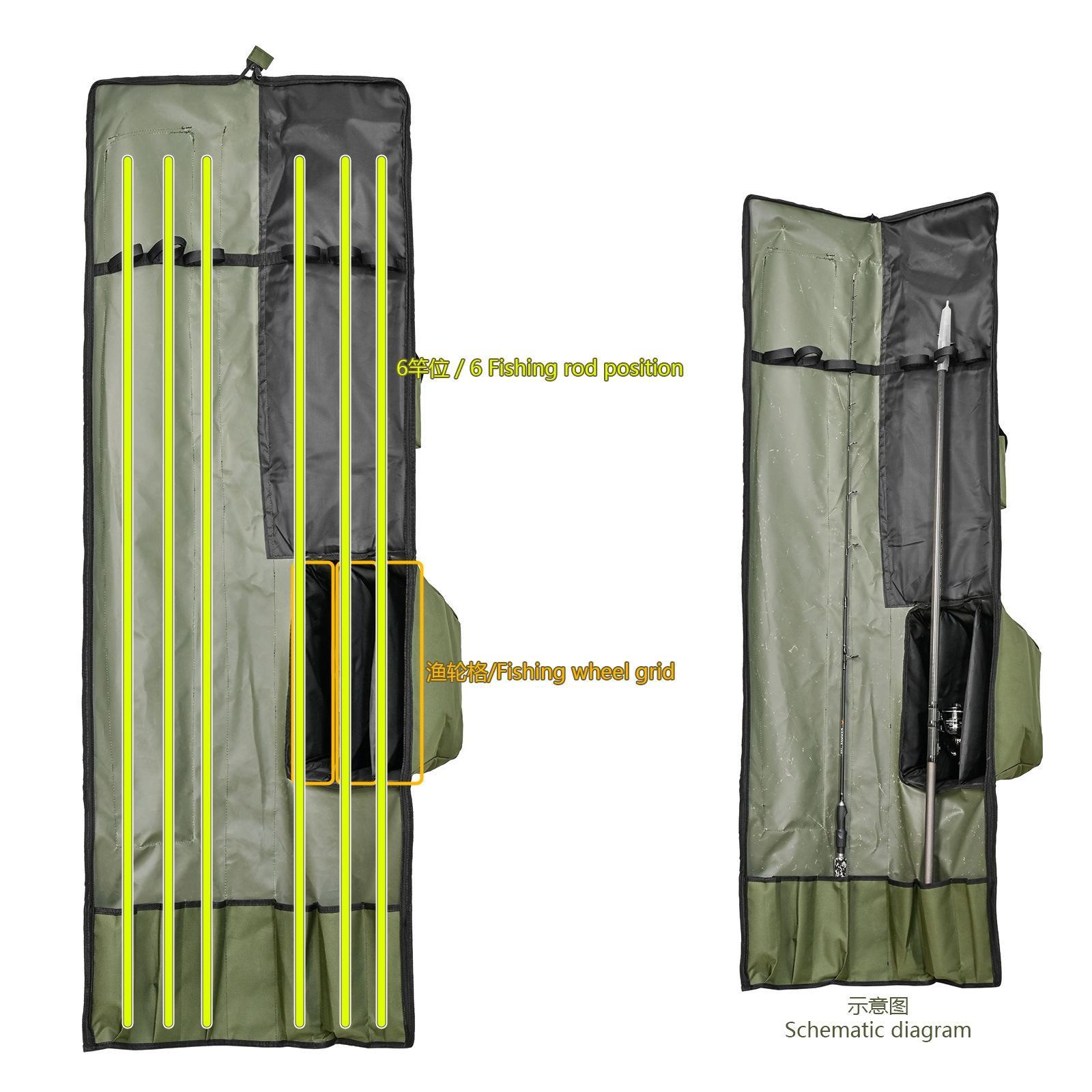 Fishing Rod Case Oxford Cloth Fishing Bag Portable Folding Fishing Rod Reel Tackle Tool Carry Case Carrier Travel Bag