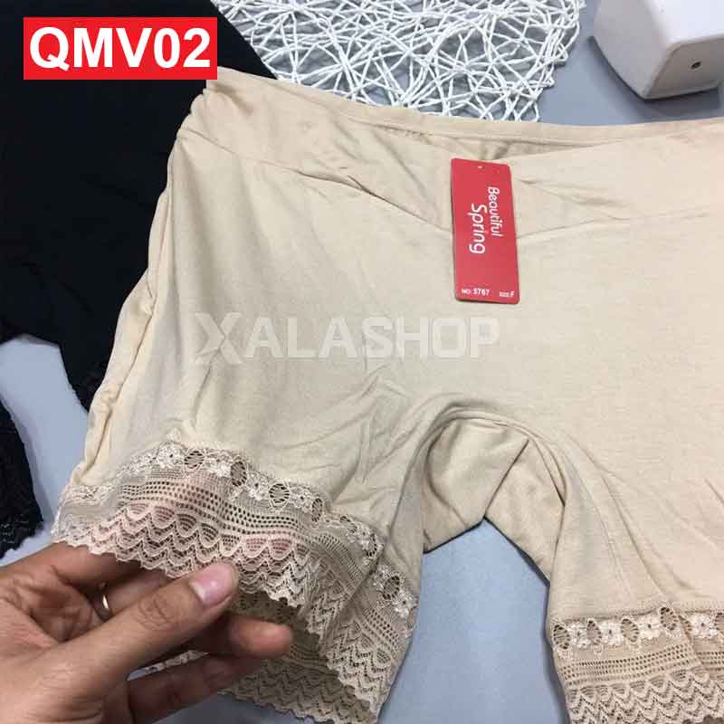 Quần mặc váy cotton cạp chéo chân ren QMV01