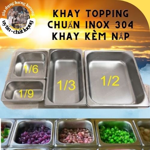 Khay Inox Đựng Topping, Thạch Trà Sữa