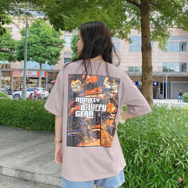Áo Thun Tay Lỡ LUFFY GEAR IV Unisex /Nam nữ unisex ️ Jaystoree Kiểu áo phông cổ tròn form rộng