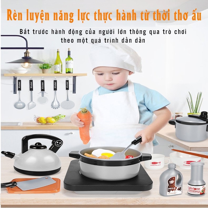 Đồ Chơi Nhà Bếp - Bộ Đồ Chơi Nấu Ăn 36 Dụng Cụ Nhựa An Toàn