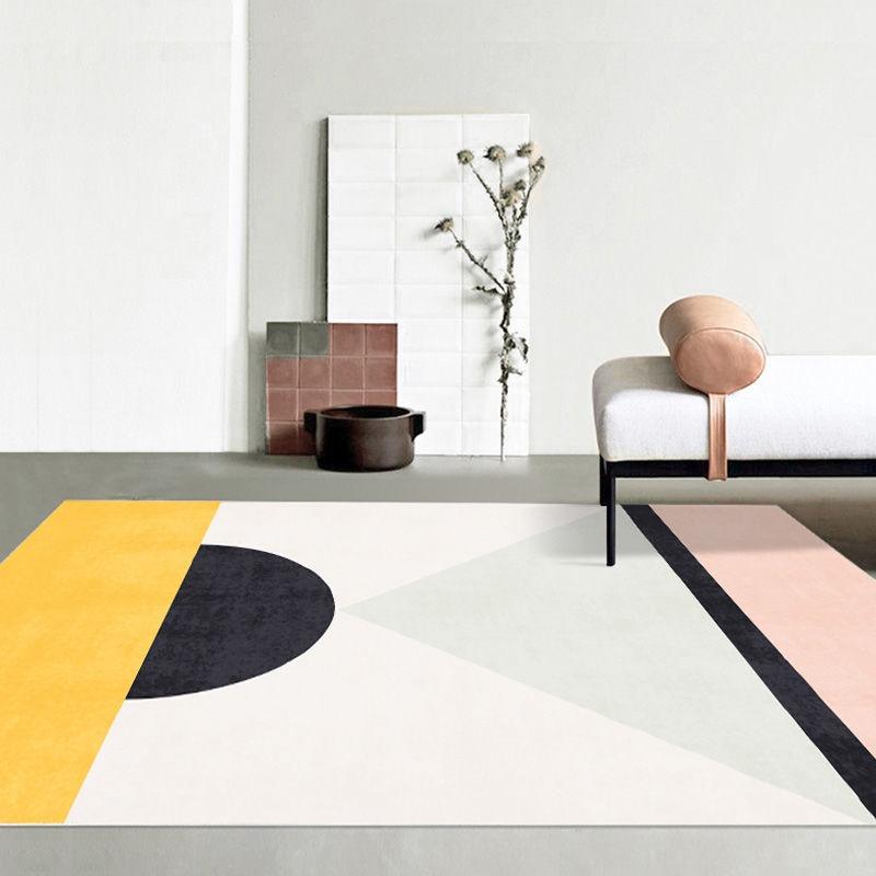 Thảm Trải Sàn Họa Tiết Hình Học Phong Cách Bắc Âu Hiện Đại