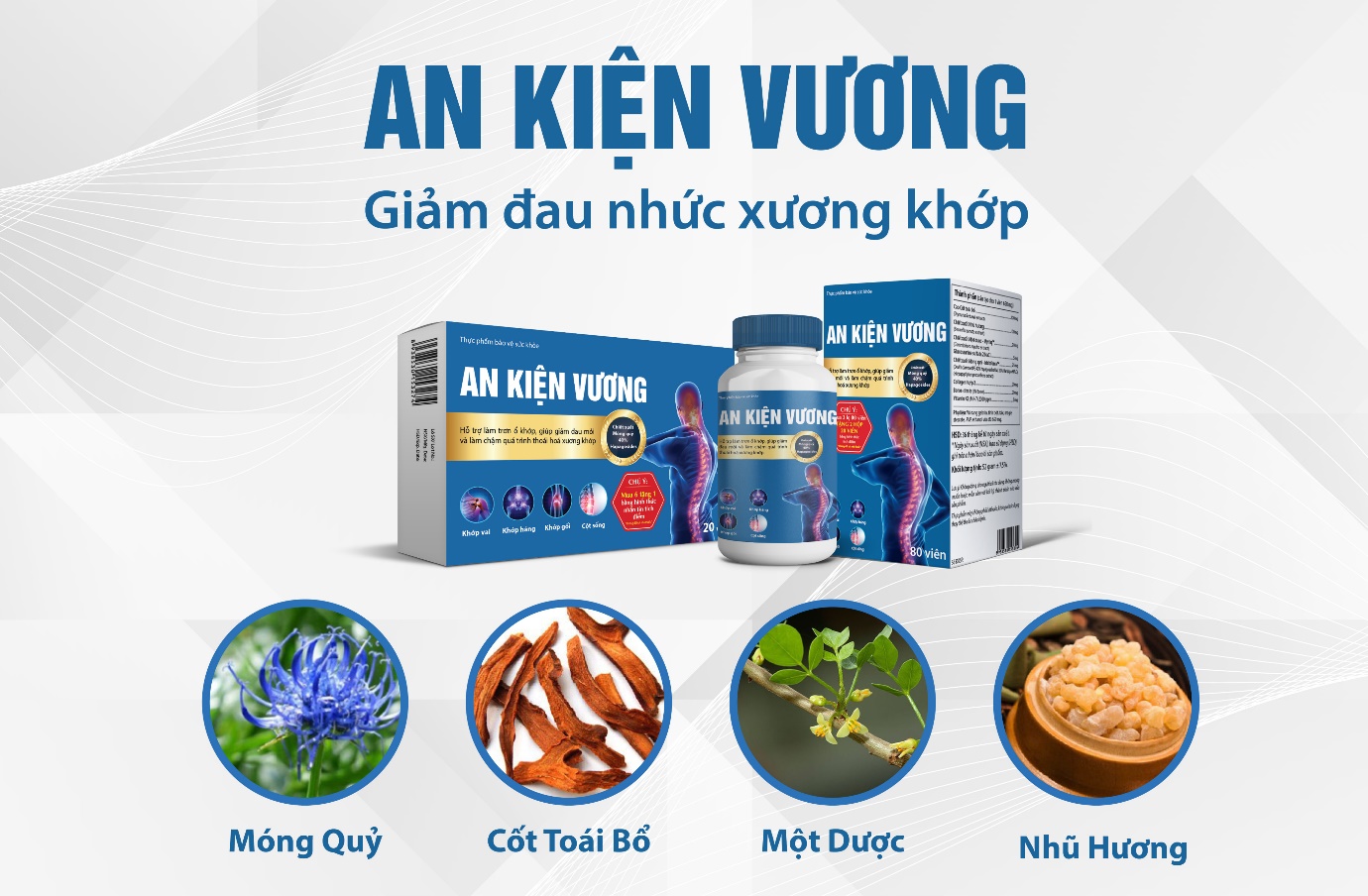 Combo 3 hộp An Kiện vương hộp 20 viên - Hỗ trợ viêm khớp- viêm đa khớp