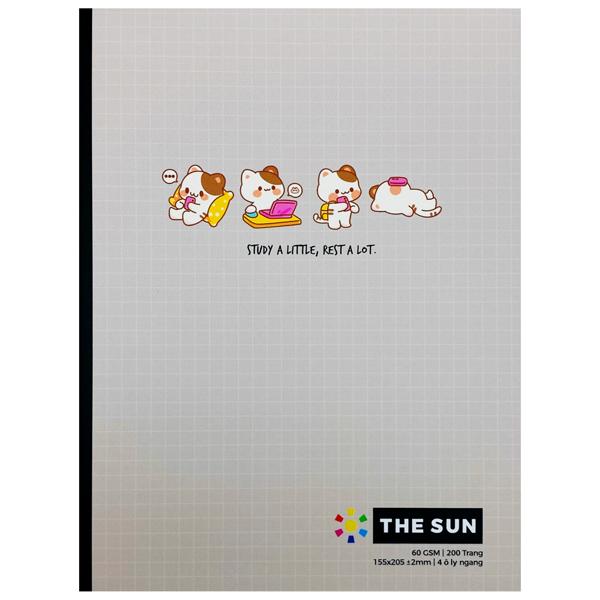 Tập Học Sinh Kawaii - 4 Ô Ly Ngang - 200 Trang 60gsm - The Sun 03