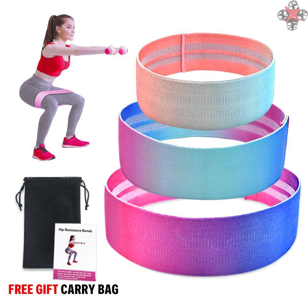 TOP 3PCS Sports Exercise Resistance Loop Bands Set Elastic Booty Band Set for Yoga Home Gym Training