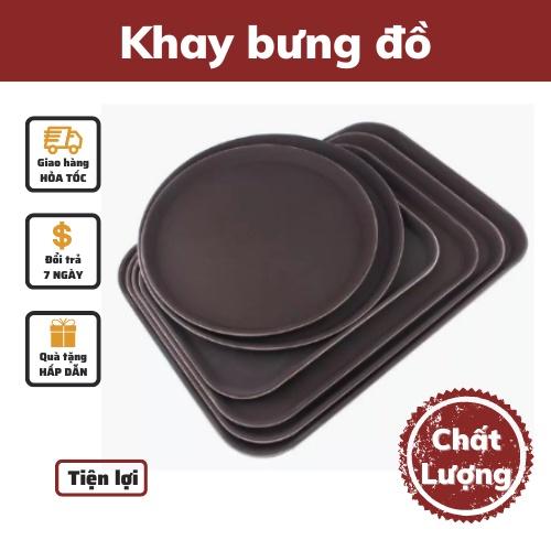 khay bưng cà phê chống trơn trượt khay bê đồ uống phục vụ nhà hàng, khách sạn quán bar hình tròn vuông kích thước đủ