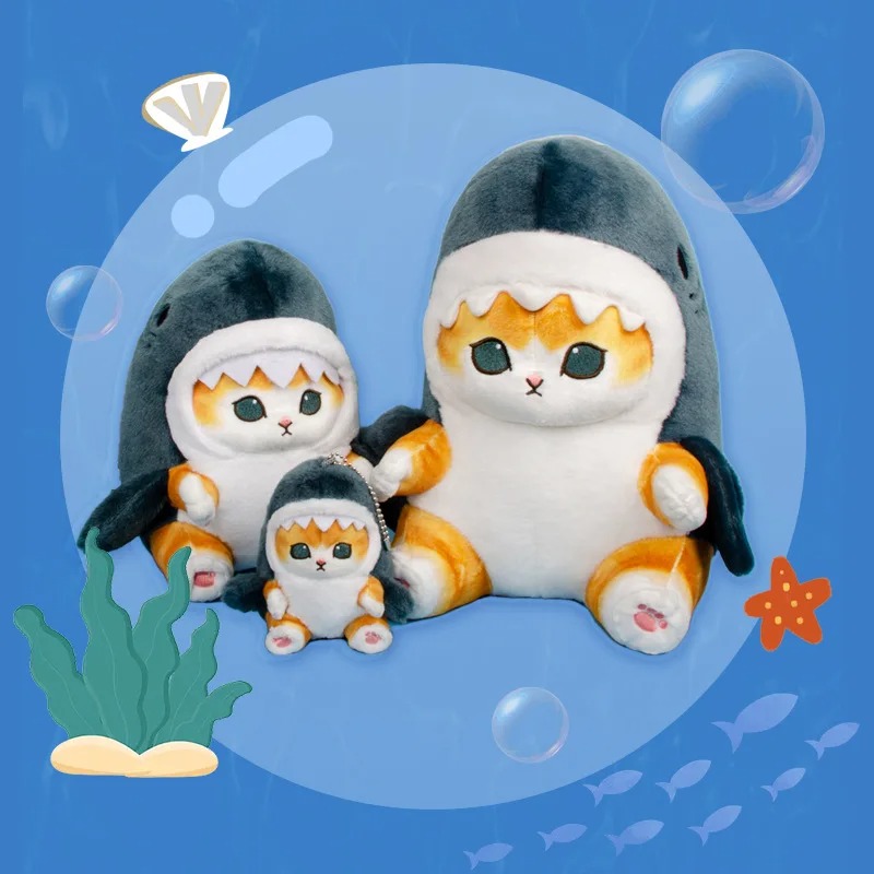 Thú nhồi bông mèo nốt cá mập đáng yêu - Size từ 33cm đến 40cm - Quà tặng gấu bông mèo cá mập đáng yêu