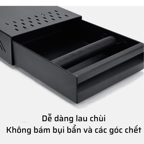 Hộp đập bã cà phê inox Dụng cụ pha chế cafe espresso tiện lợi ngăn kéo thép không gỉ tiện lợi xếp gọn dưới gầm máy pha