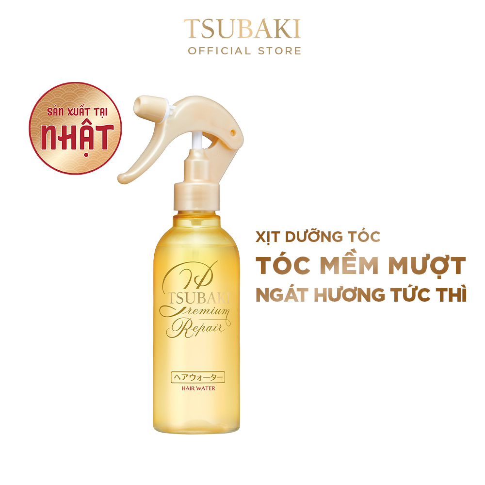 Bộ Ba Dưỡng Tóc Bóng Mượt Tsubaki Gội Xả (490ml/chai) + Xịt Dưỡng Tóc 220ml-95244