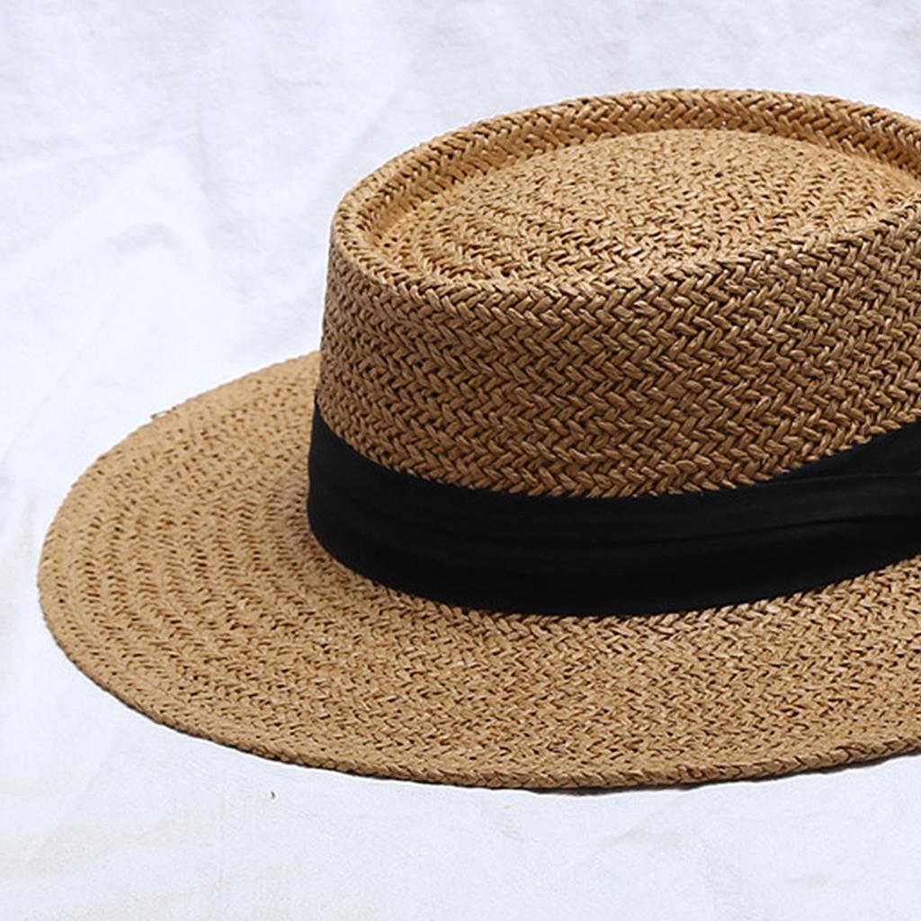 Womens Straw Hat Boater Sun Hat Foldable UV Protection Bucket Fedora Hats Cap