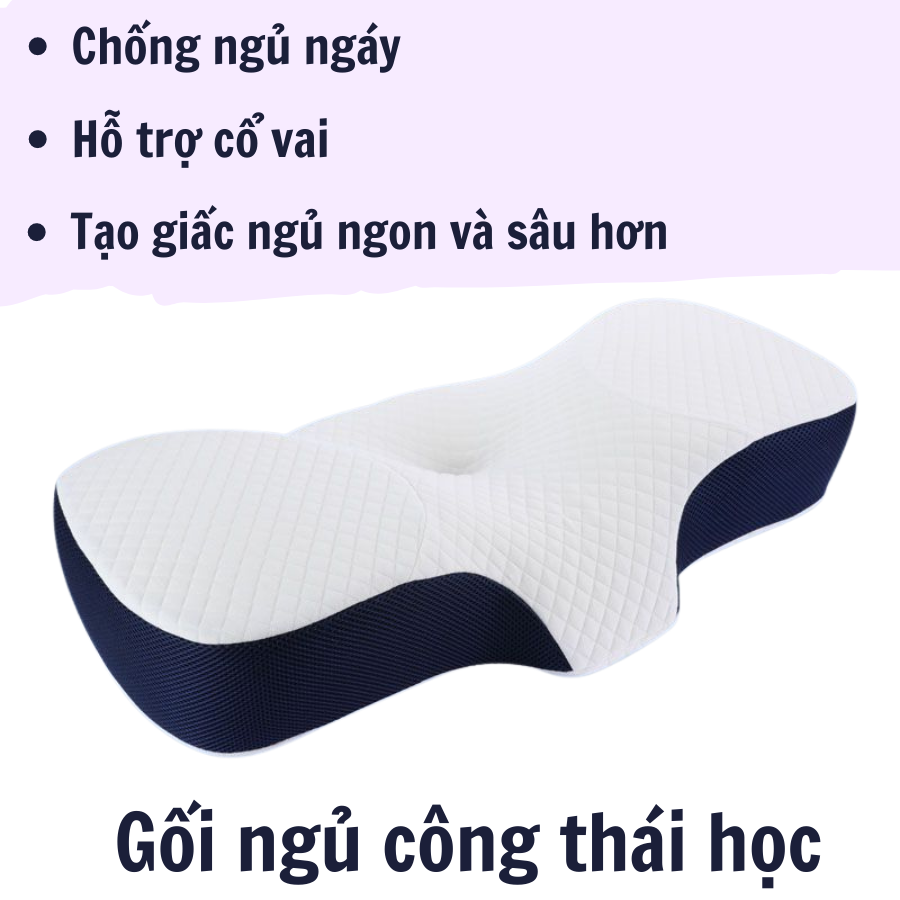 Gối công thái học Doron - Chống đau mỏi vai gáy, ngủ ngáy, dễ vào giấc - Thiết kế riêng cho nằm ngửa và nằm nghiêng