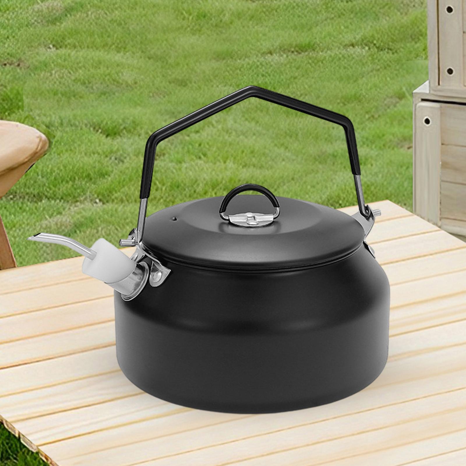 Water Boiler 1L Camping Water Kettle Anti Scald and Lockable Handle Teapot Teakettle for Camp Fishing Mountaineering Barbecue