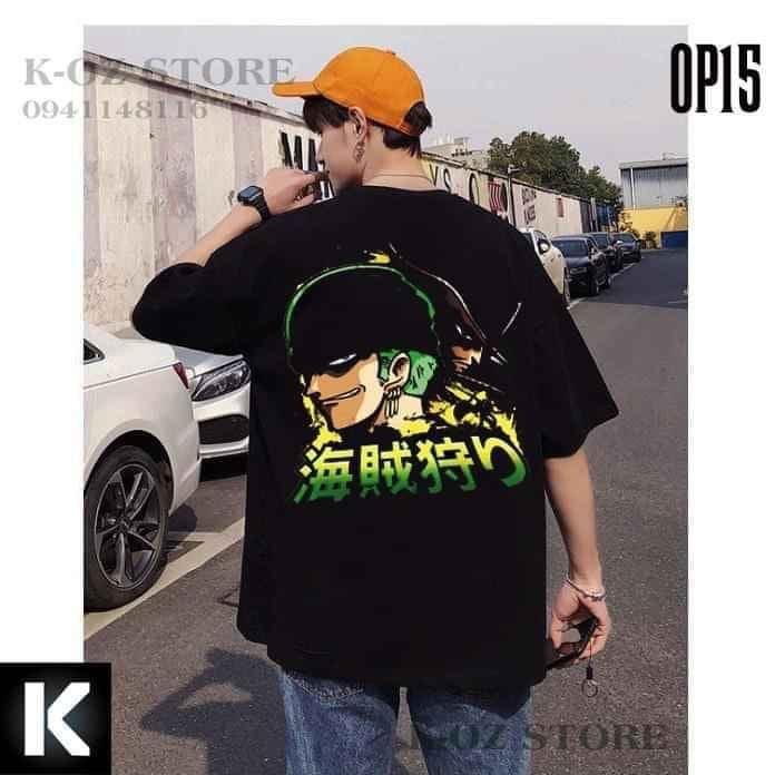 ÁO THUN UNISEX COTTON BIGSIZE HẢI TẶC CHỮ TÀU VÀNG XANH