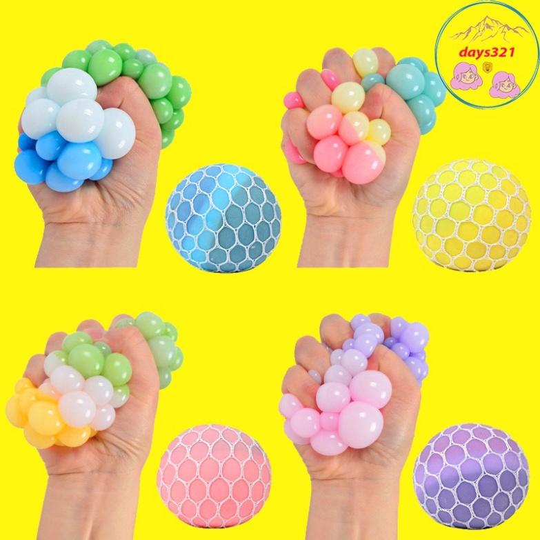 Trứng Lưới Đổi 2 màu Slime Nho Trút Giận, Quả Bóng Lưới Slime Gudetama Squishy Mochi