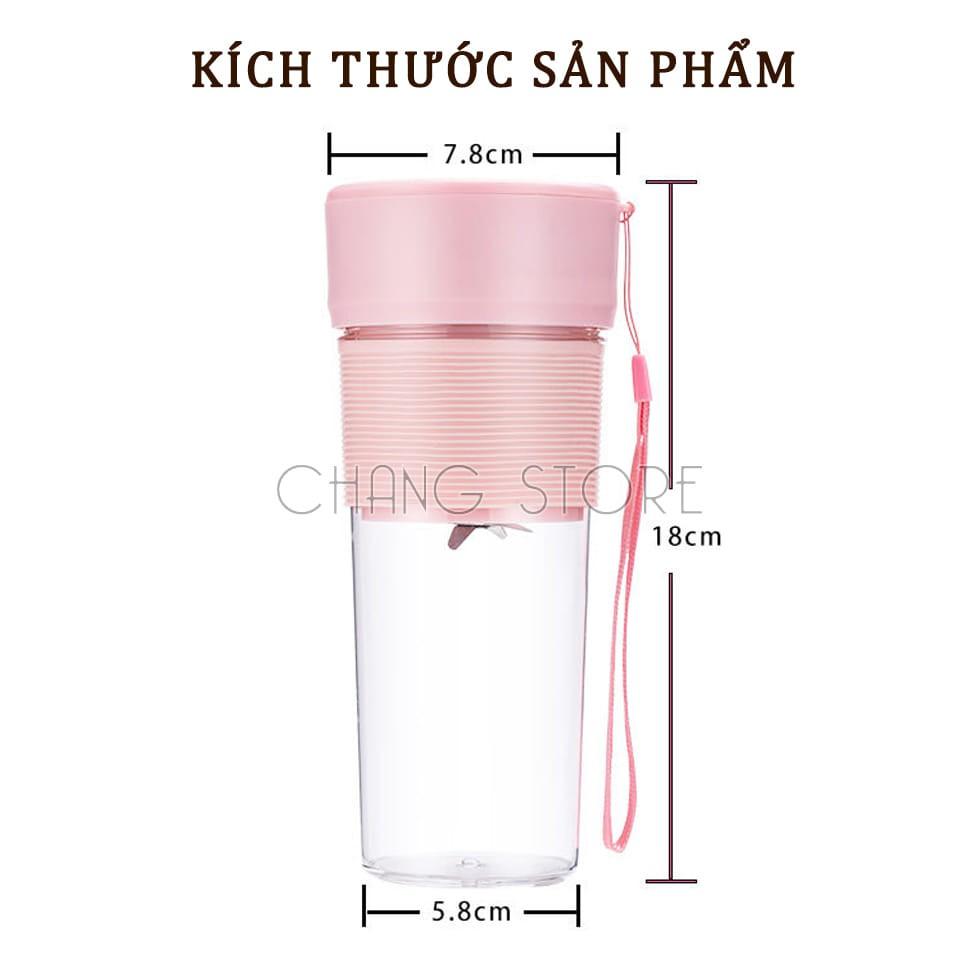 Máy Xay Sinh Tố Cầm Tay Mini Portable JB Hàng Nhập Khẩu 300ML, Cốc xay sinh tố hoa quả cao cấp