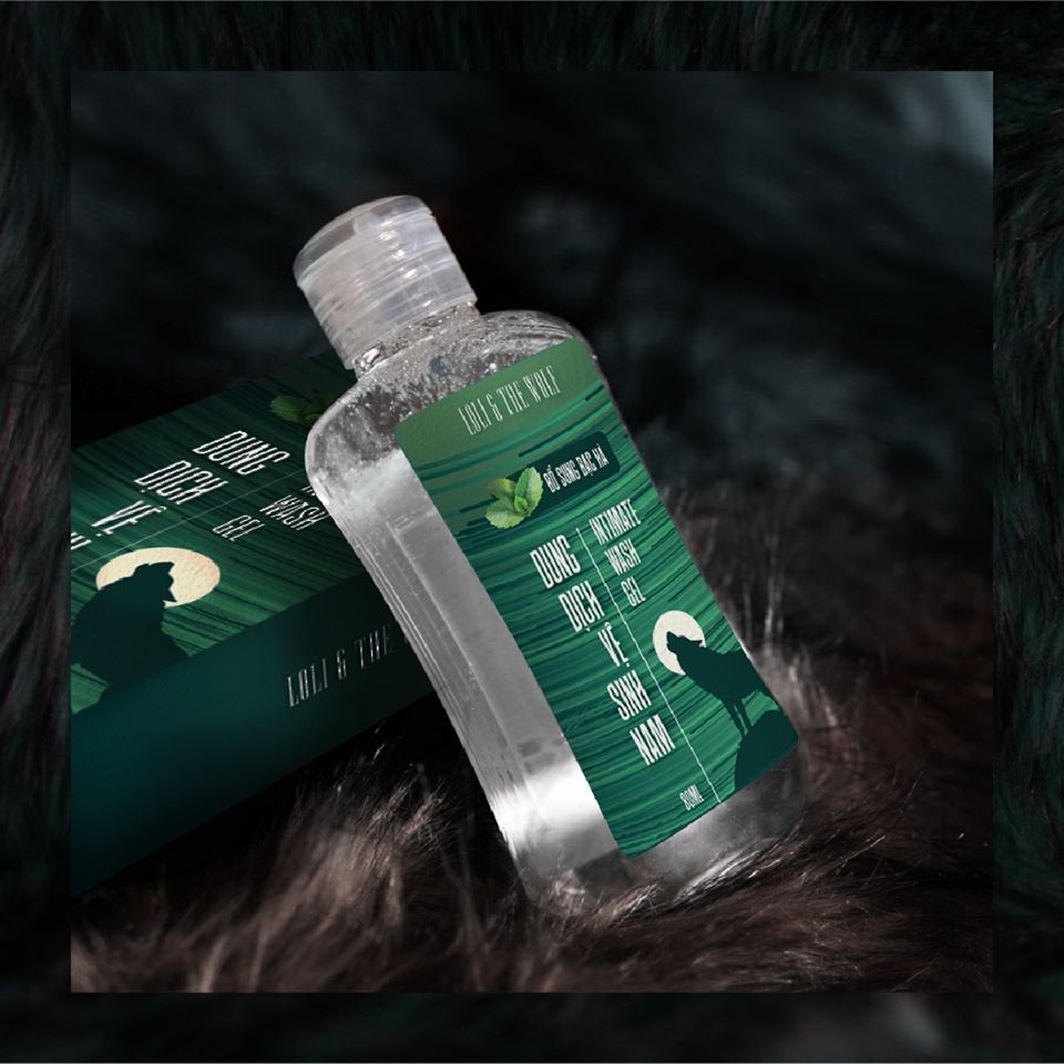 Dung dịch vệ sinh nam LOLI &amp; THE WOLF chai nhỏ gọn 80ml - Extra Mint, Tặng Kèm Mút Rửa Mặt