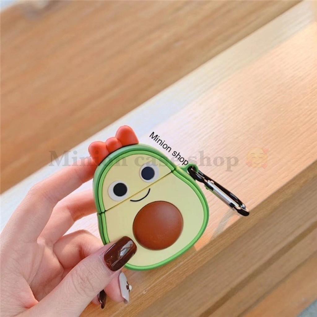 Bao Case Ốp dành cho airpod 1 và 2, tai nghe bluetooth i11,i12, i100, i9s... silicon 3D bơ cột nơ cao cấp