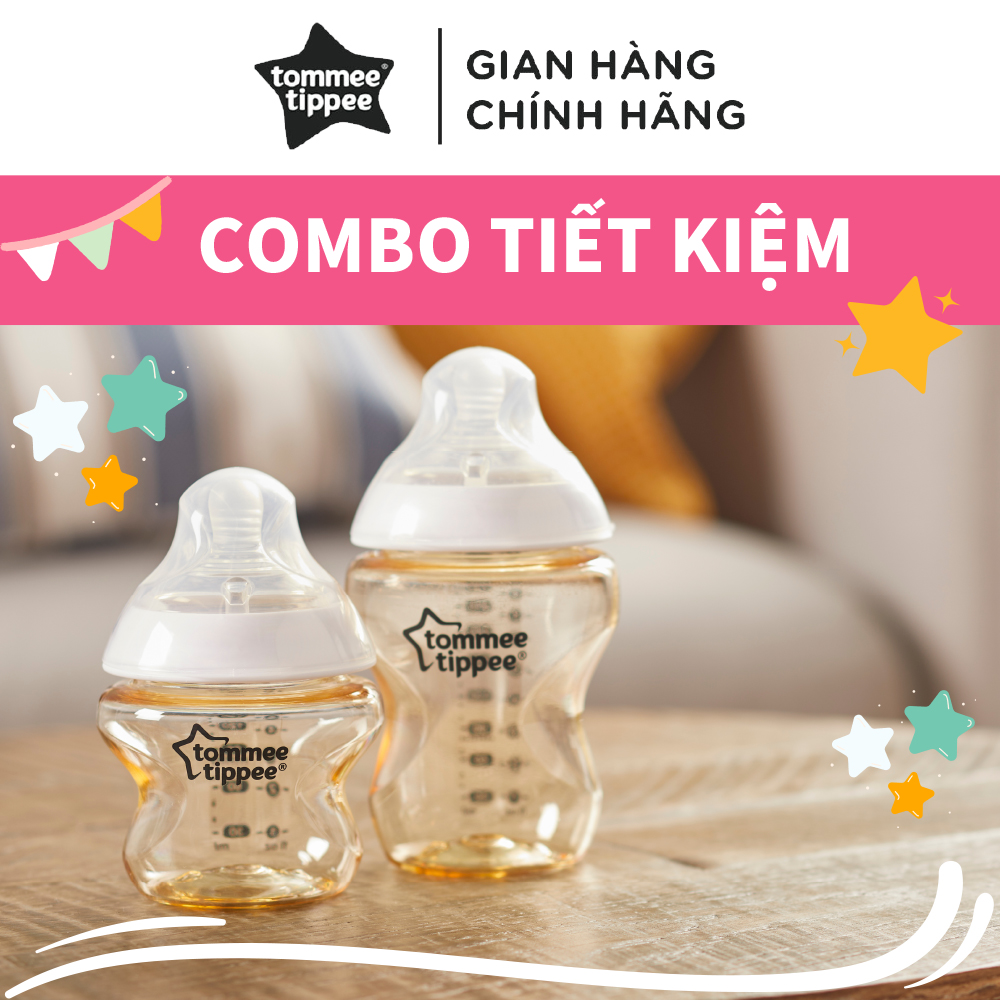 COMBO 2 Bình sữa PPSU ty siêu mềm tự nhiên Tommee Tippee Closer to Nature 150ml &amp; 260ml