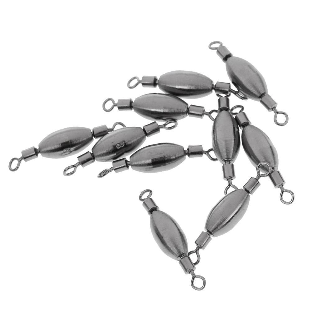 10Pcs/lot Copper Quick Sinking Sinker Fishing Swivels Rolling Barrel Swivels Line Hook Connector