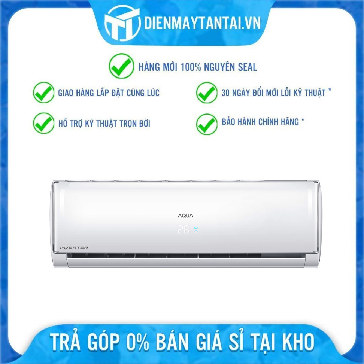 Máy Lạnh AQUA Inverter 1.5 HP AQA-KCRV13TH - hàng chính hãng - chỉ giao tại HCM