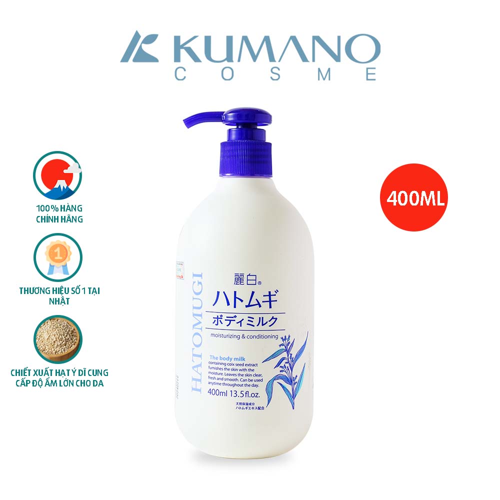 Sữa Dưỡng Thể Ban Đêm Hatomugi The Body Milk Hạt Ý Dĩ Nhật Bản (400ml)