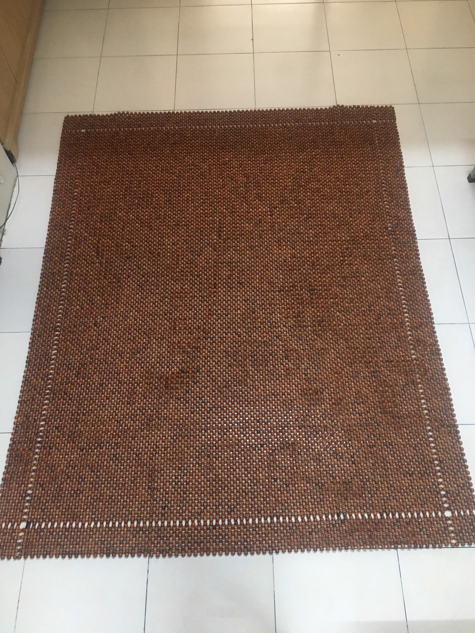 Chiếu hạt gỗ hương đỏ loại 1,8mx2m - hạt 1,2cm - Chiếu trải giường dành cho điều hòa ,Nệm phong thủy mang thần tài , tài lộc cho gia chủ
