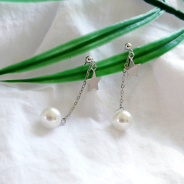 Đôi bông tai nữ tạm giác phối xích mảnh đuôi hạt châu khí chất