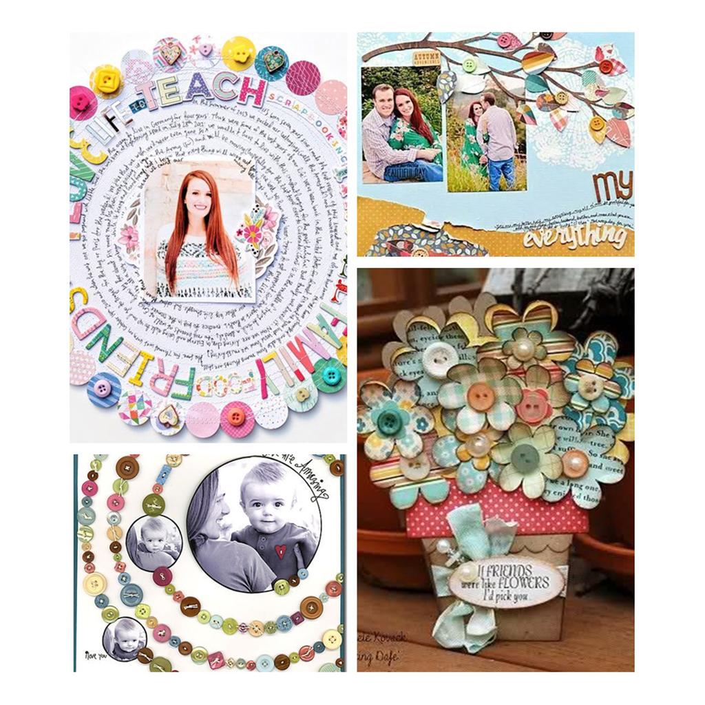 18x self adhesive assorted resin fastener button for DIY craft