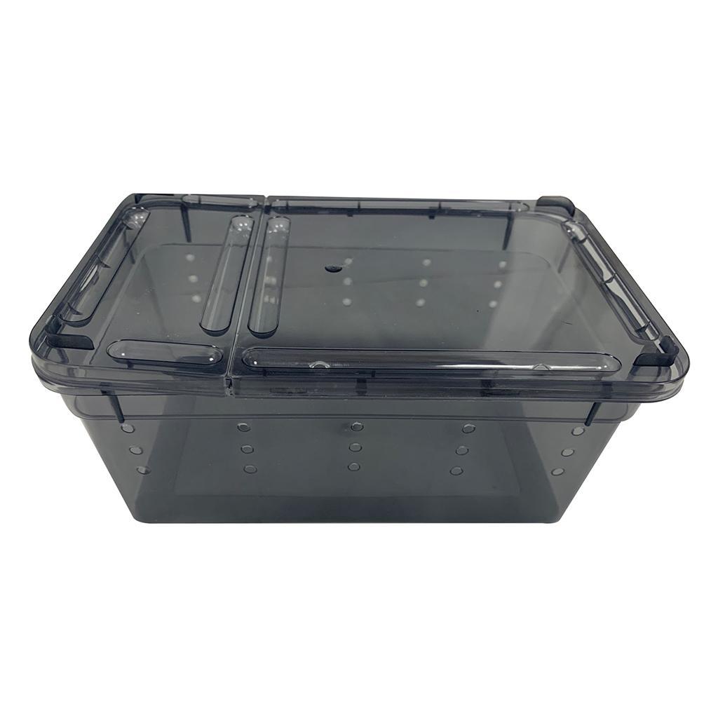 Reptile Breeding Box Spider Feeding Hatching Tank Black