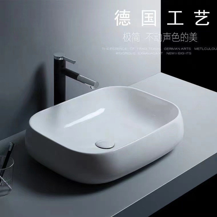 Chậu Lavabo Rửa Mặt C216A Men Nano Kháng Khuẩn, Đặt Bàn Đá (Tặng Bộ Xiphong Chun Thoát Nước Ngăn Mùi)