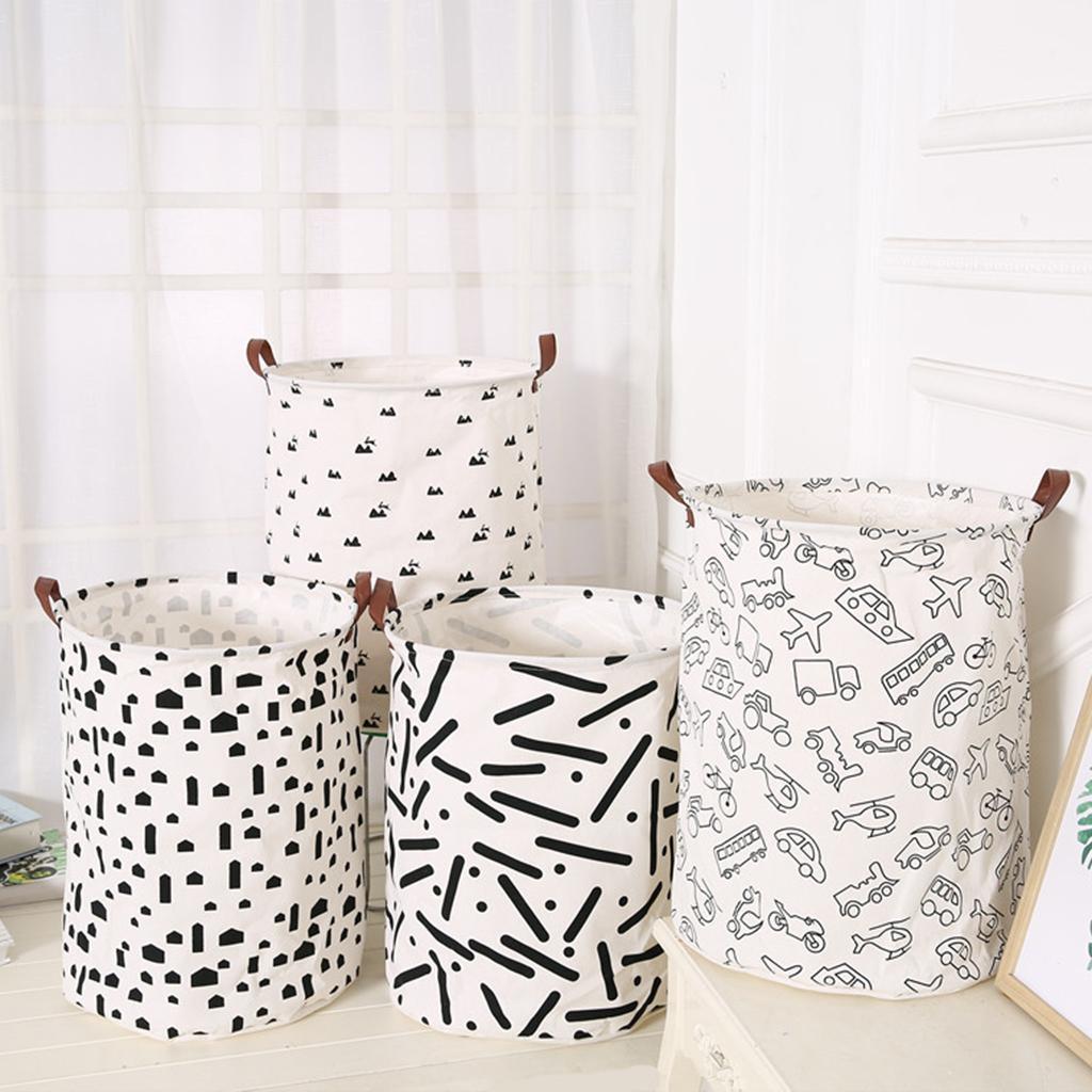 Kids Toy Storage Basket Bin Canvas Hamper Keep Tidy Clean Mountain +Cylinder