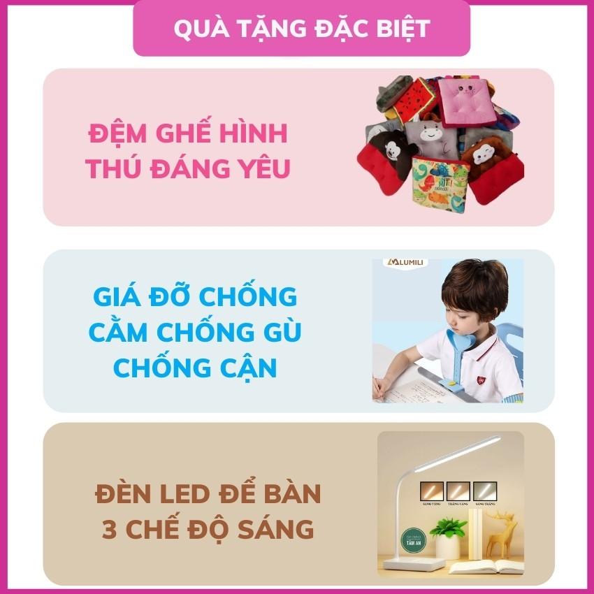 bàn học có giá sách R8 chống gù chống cận thông minh, bàn học kèm kệ sách cho bé