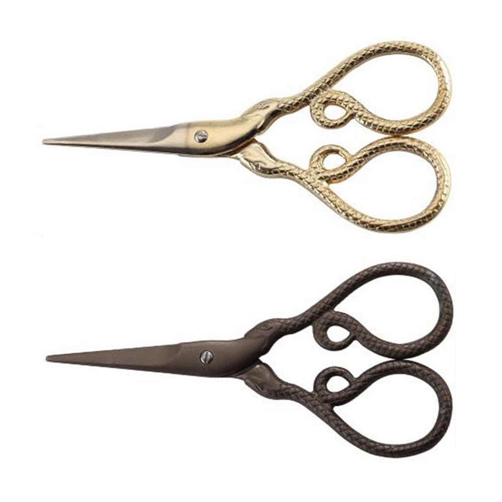 Vintage Snake Shape Sewing Scissors Trimming Dressmaking Shears Cross Stitch Stainless Steel Tailor Scissors for Sewing Embroidery Fabric