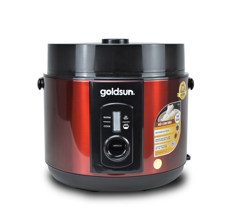 Nồi Cơm Điện Nắp Gài GOLDSUN GRC5043 Lòng Niêu, Phù Hợp Gia Đình 4-6 Người, Dung Tích 1.8L Công Suất 900W - Hàng Chính Hãng