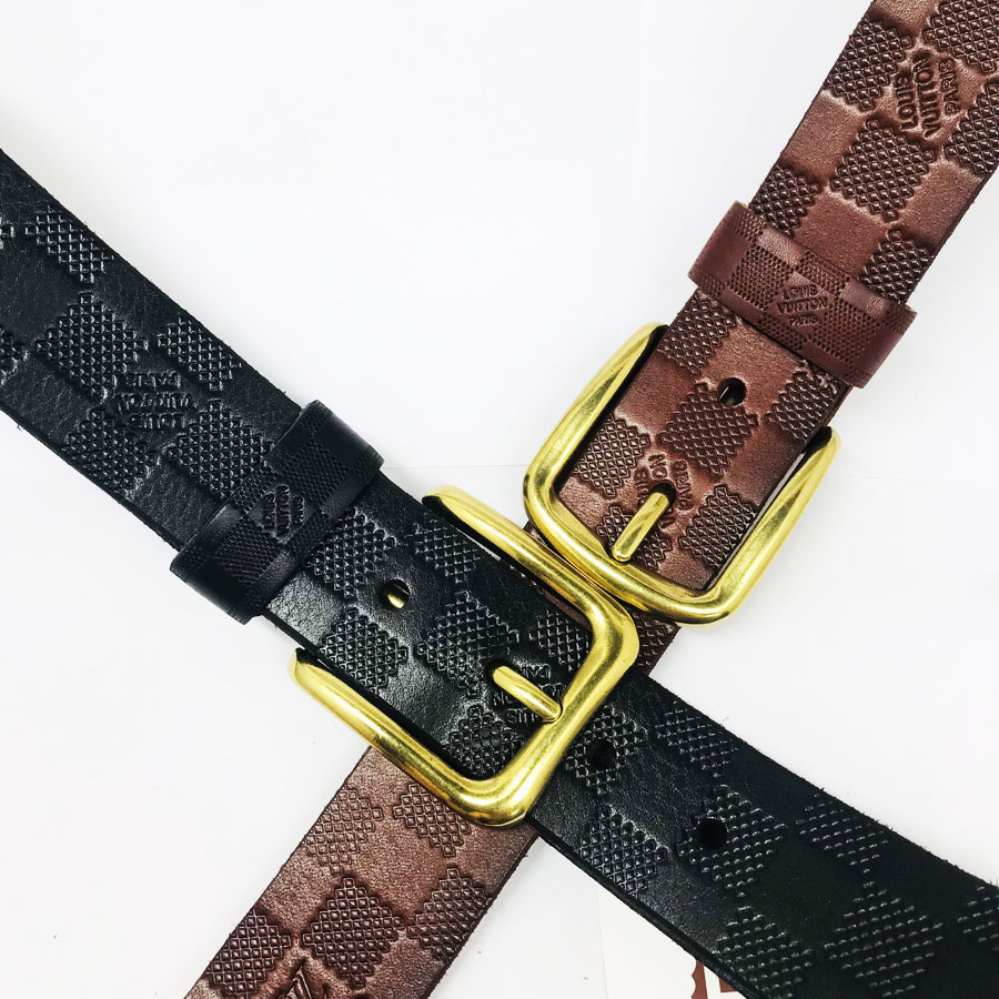 Thắt lưng nam da bò thật nguyên tấm họa tiết cao cấp, bản 4cm mẫu họa tiết GC01