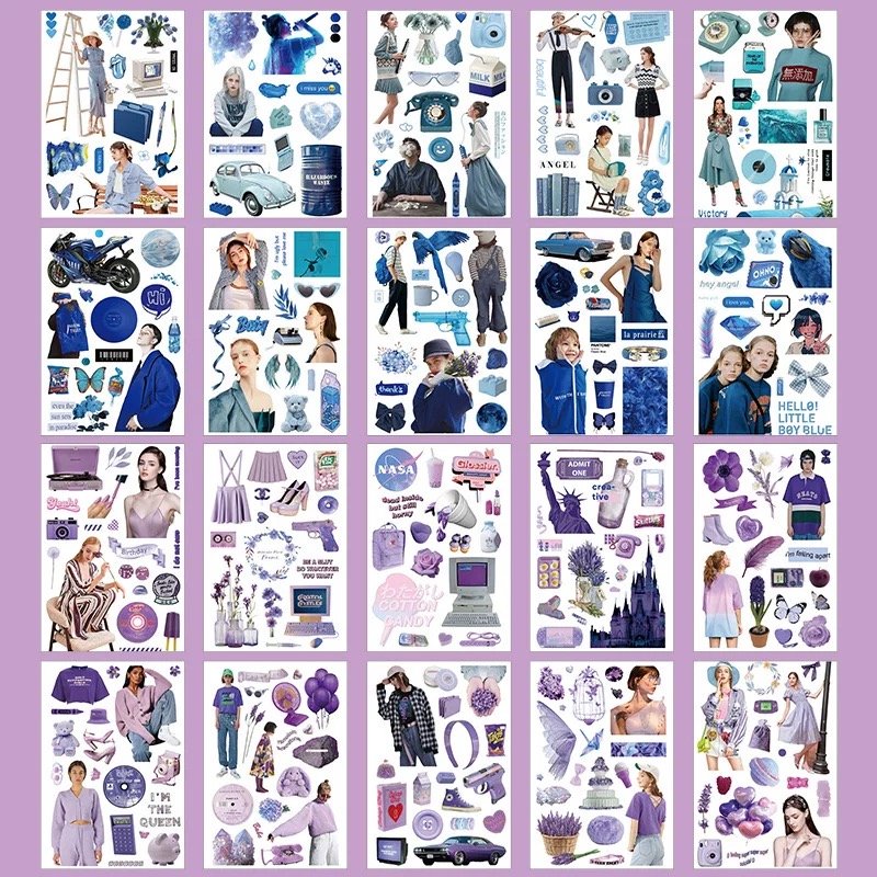 Cuốn 20 tờ stickers khổ lớn dùng để trang trí kiểu cổ điển - kpop - journal