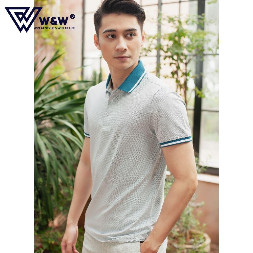 Áo Thun Polo Nam W&amp;W Dáng Regular Fit- Cổ Bẻ Đức Tay Ngắn Phối Màu Khác, Chất Liệu Thoáng Mát, Thấm Hút Tốt WPO72R