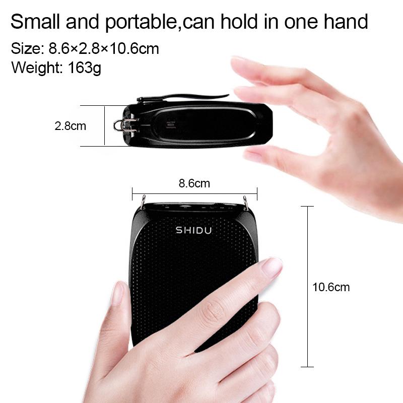 Shidu 10W Bộ khuếch đại giọng nói không dây di động có thể sạc lại cho giáo viên hướng dẫn du lịch