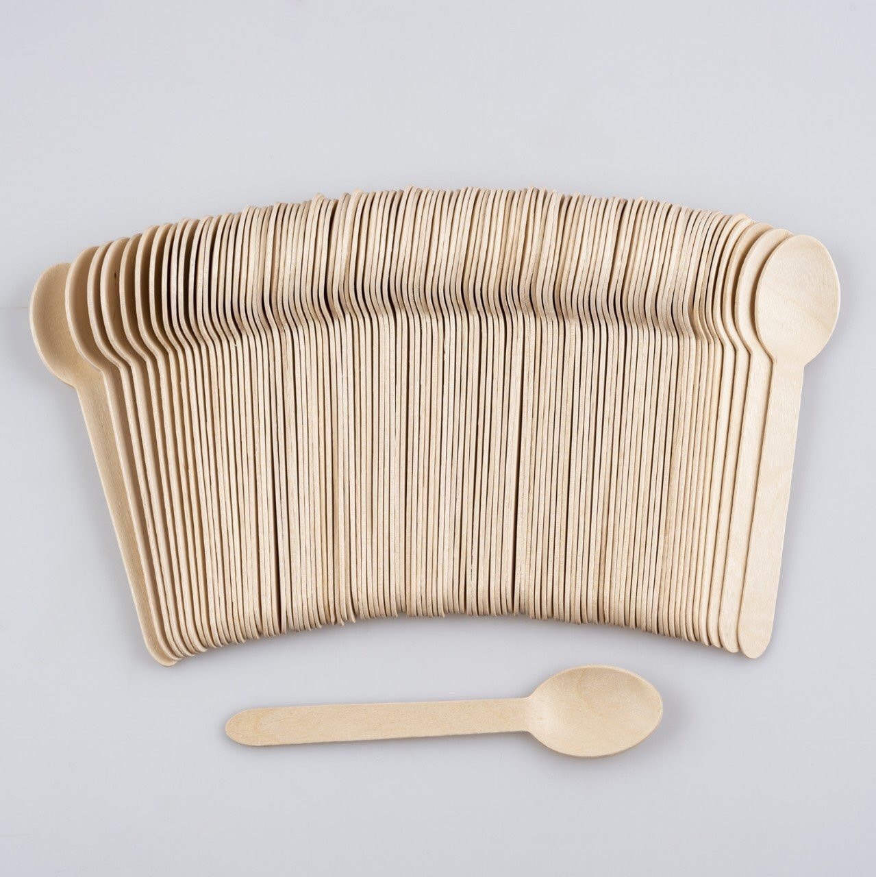 100 Muỗng Gỗ Dài 16cm Dùng Ăn Bánh - Cơm - An Toàn Thực Phẩm