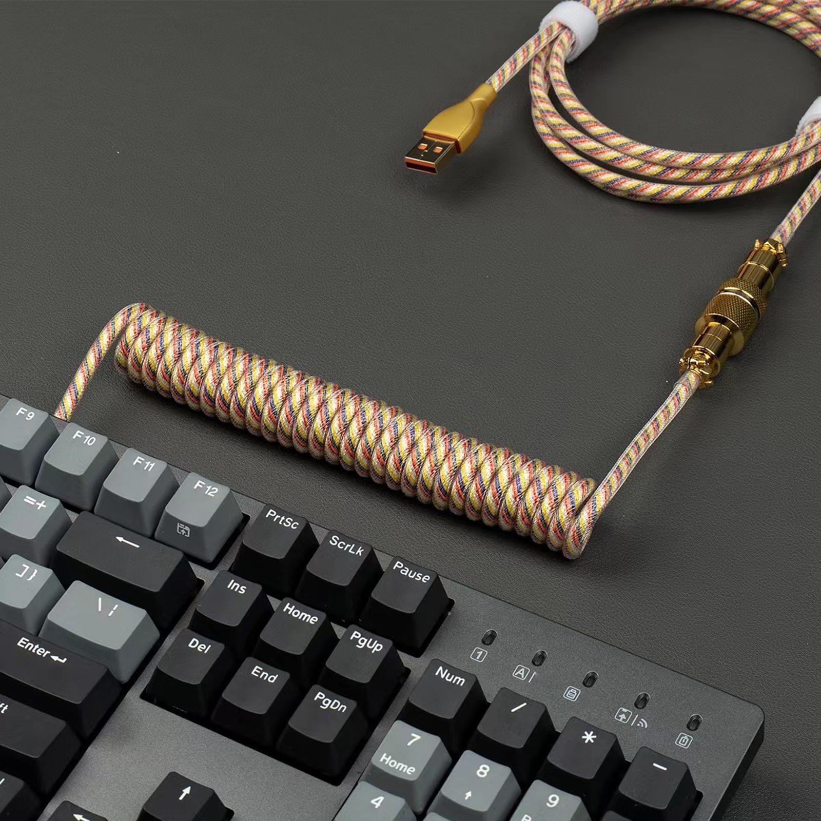Coil Type C Cable for Mechanical Keyboard Detachable Keyboard Accessories Type C to Type A Cable